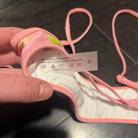 Missguided colorful pink and orange bikini set - Picture 3 of 5